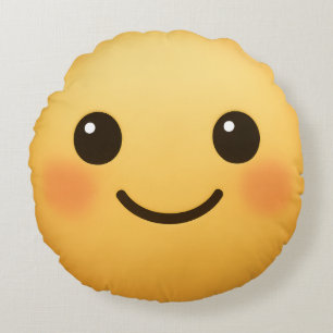 Cute emojie face round pillow