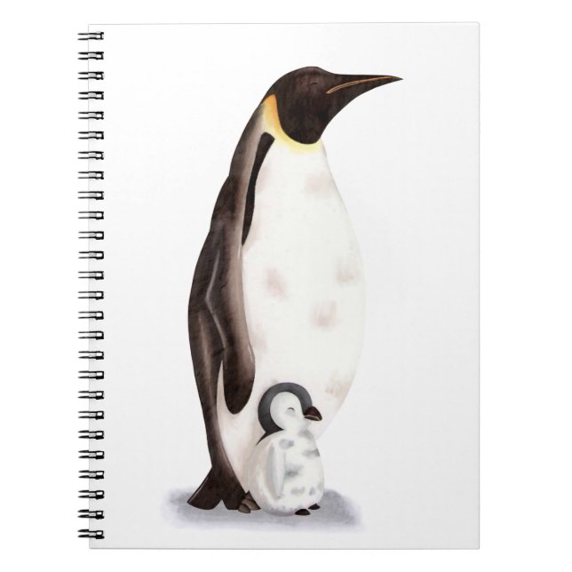 Cute Emperor Penguin and Chick  Notebook (Front)