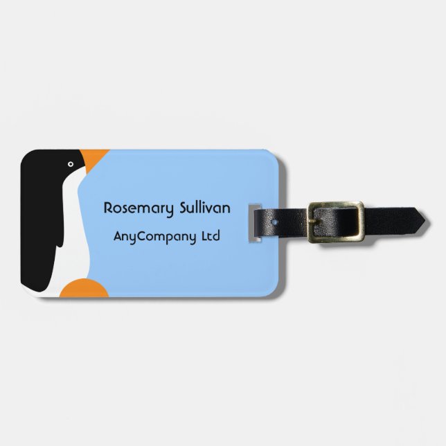 Cute Emperor Penguin Luggage Tag (Front Horizontal)
