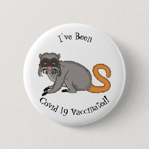 Cute Emperor Tamarin illustration cartoon 2 Inch Round Button