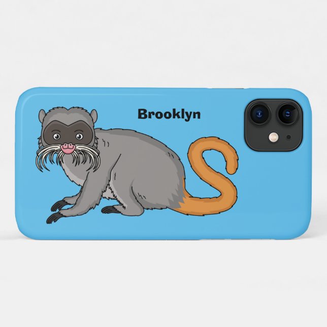 Cute Emperor Tamarin illustration cartoon Case-Mate iPhone Case (Back (Horizontal))