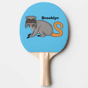 Cute Emperor Tamarin illustration cartoon Ping Pong Paddle