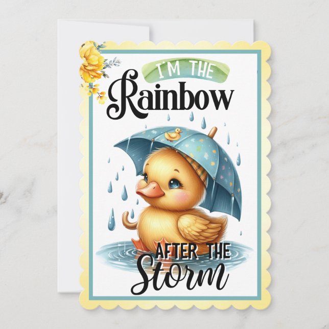 Cute en caoutchouc Canard bébé Douche Invitations (Devant)