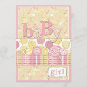 Cute en tant que Bouton Girl Invitation Card
