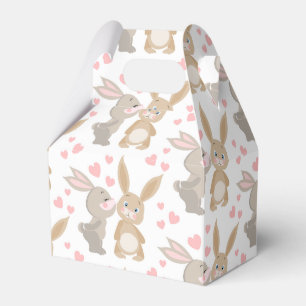 Cute Enamoured Rabbits  Favor Box