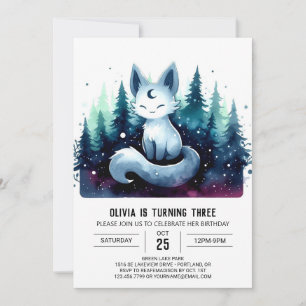 Cute Enchanted Cat Birthday Invitation