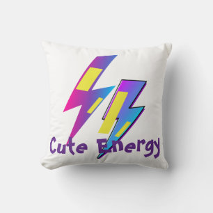 Cute Energy Lightning Kawaii Baby Bodysuit Throw Pillow