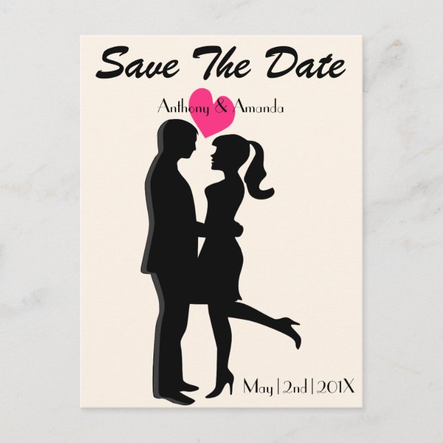 Cute Engagement & Save the Date Postcard (Front)