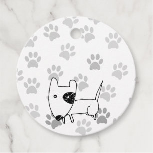 Cute English Bull Terrier Favour Tags