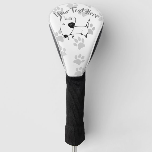 Cute English Bull Terrier Golf Head Cover (Front)