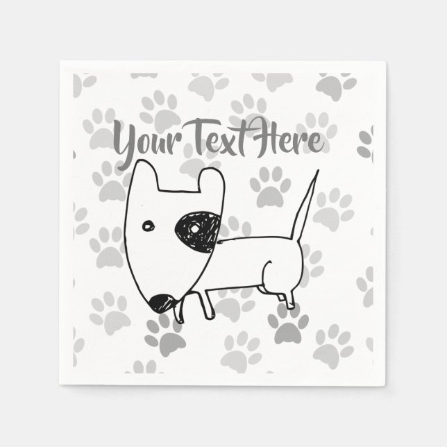 Cute English Bull Terrier Napkin (Front)