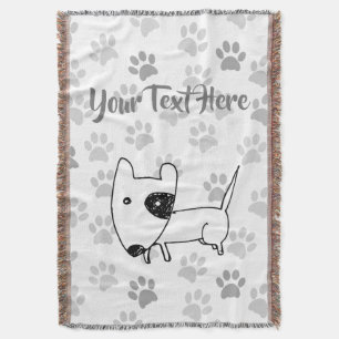 Cute English Bull Terrier Throw Blanket
