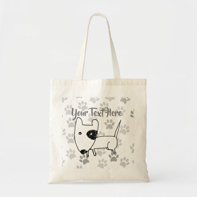 Cute English Bull Terrier Tote Bag (Front)