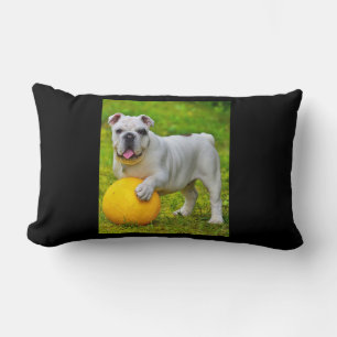 Cute English Bulldog Basketball Bulldog Lover Gift Lumbar Pillow