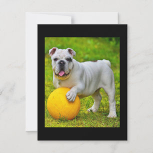 Cute English Bulldog Basketball Bulldog Lover Gift Thank You Card