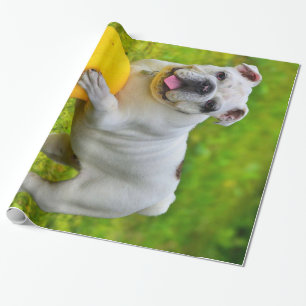 Cute English Bulldog Basketball Bulldog Lover Gift Wrapping Paper