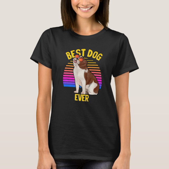 Cute English Bulldog Best Dog Puppy  Retro T-Shirt (Front)