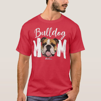 Cute English Bulldog Mom Top, Funny Dog Walking Fo T-Shirt
