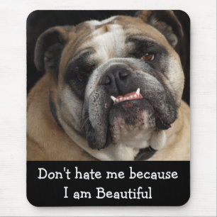 Cute English Bulldog Puppy Dog  Portrait Mousepad