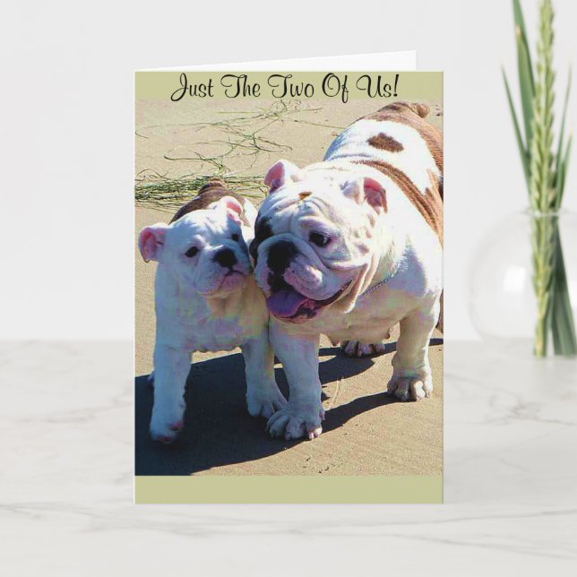 Cute English Bulldogs Just The Two Of Us! Card (Front)