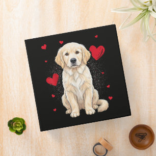 Cute English Cream Golden Retriever Dog Binder