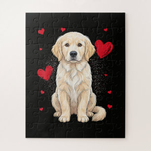 Cute English Cream Golden Retriever Dog Jigsaw Puzzle