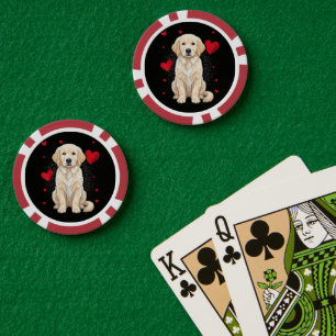 Cute English Cream Golden Retriever Dog Poker Chips
