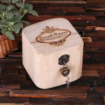 Cute Engraved Keepsake Wooden Jewellery Box