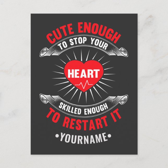 Cute Enough to Stop Your Heart Skilled Enough to Postcard (Front)