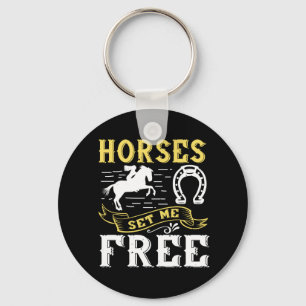 Cute Equestrian Black Horseback Riding Gift Horse Keychain