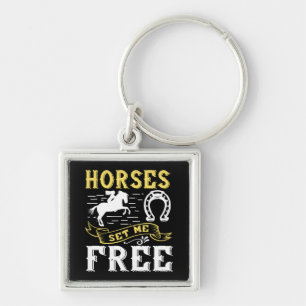 Cute Equestrian Black Horseback Riding Gift Horse Keychain