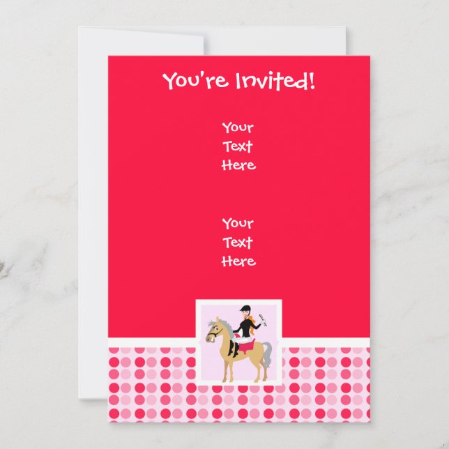 Cute Equestrian Girl. Invitation (Front)