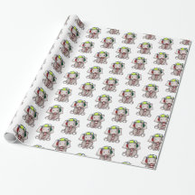 Cute Ernie Elephant Christmas Wrapping Paper