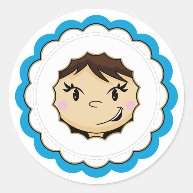 Cute Eskimo Face Sticker (Front)