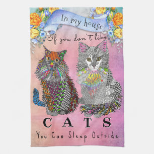 Cute et coloré Chat et Kitten Serviette de cuisine