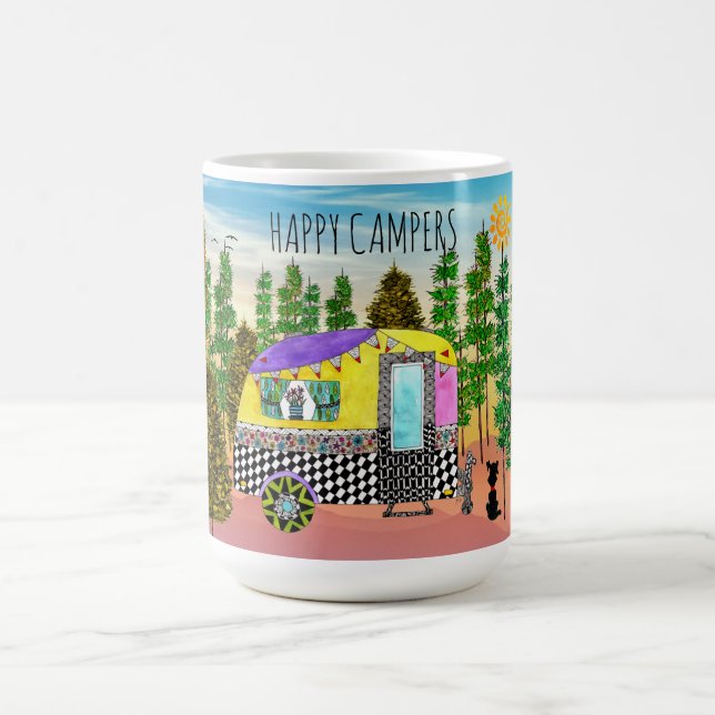Cute et colorée Happy Camper Mug (Centre)
