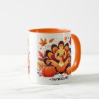 Cute et ludique Thanksgiving turkey design mug