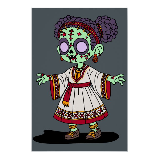 Cute Ethiopian Zombie Poster (Front)
