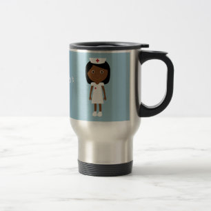 Cute Ethnic Cartoon Nurse Personalized Travel Mug