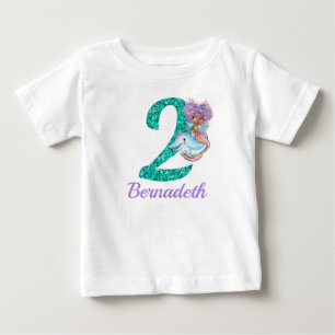 Cute Ethnic Mermaid 2nd Birthday T-Shirt