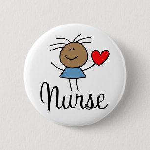 Cute Ethnic Nurse Button