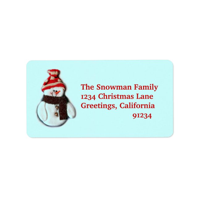 Cute Étiquette de adresse Snowman (Devant)