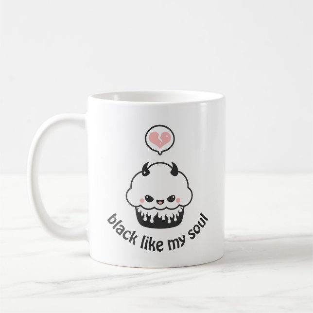 Cute Evil Cupcake Coffee Mug (Left)
