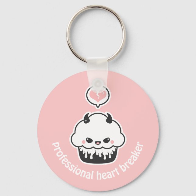 Cute Evil Cupcake Keychain (Front)