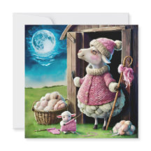 Cute Ewe and Lamb Greeting Card