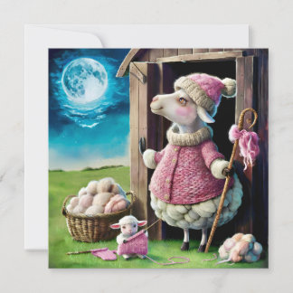 Cute Ewe and Lamb Greeting Card