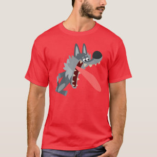 Cute Excited Cartoon Wolf T-Shirt