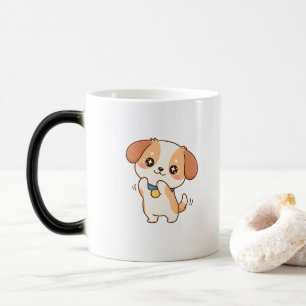 Cute Excited Puppy Cartoon Kawaii Dog Character Magic Mug