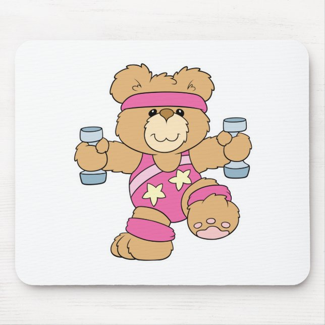 Cute Exercise Fitness bear Mouse Pad (Front)