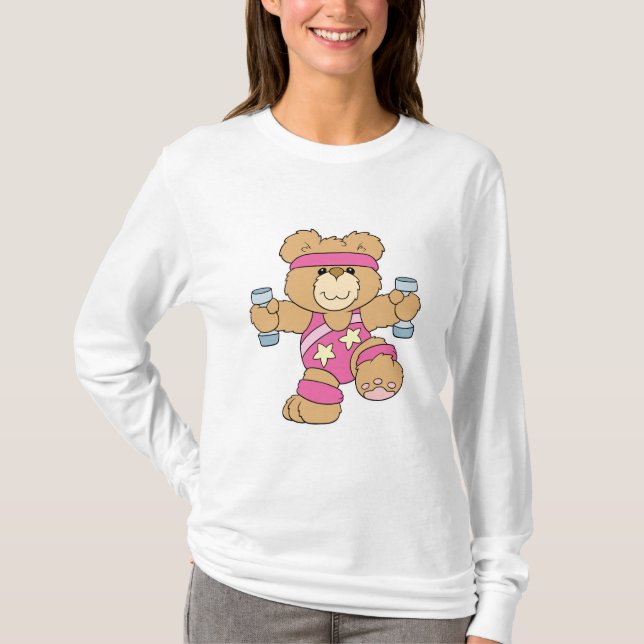 Cute Exercise Fitness bear T-Shirt (Front)